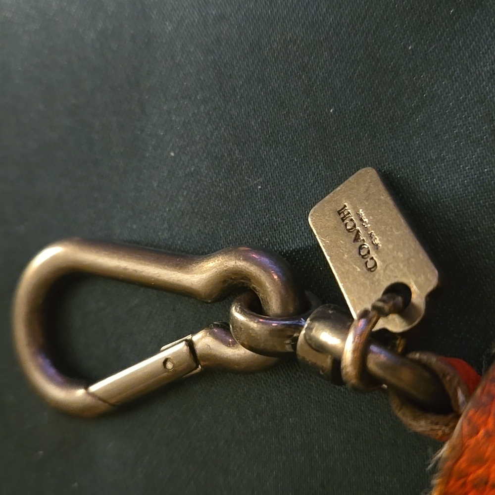 Red Leather Coach Tassle Purse Charm - Picture 2 of 2